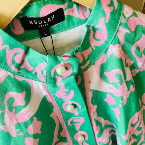 Tuckernuck Dresses & Skirts - NWT Tuckernuck Beulah Damask Ikat
Linen Pink Green Pearl Button Dress
Halsbrook